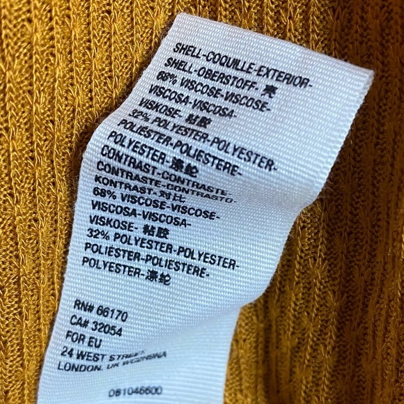 Free People Devin Knit Bishop Sleeve Yellow Scoop Neck Top XS Extra Small - Picture 8 of 13